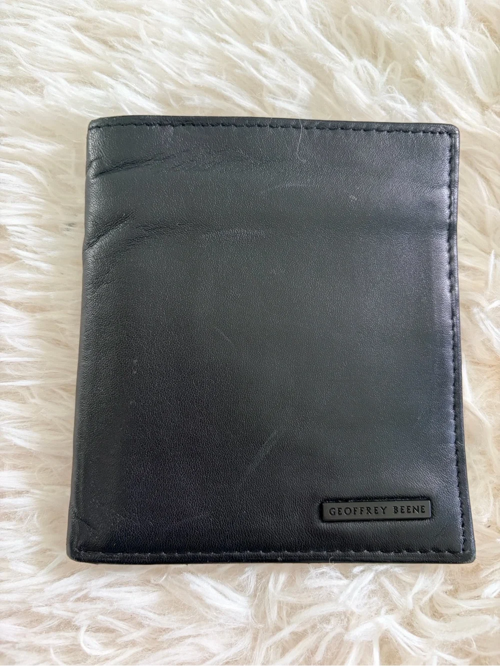 Geoffrey Beene Black Leather Men's Bifold Wallet/Card Holder